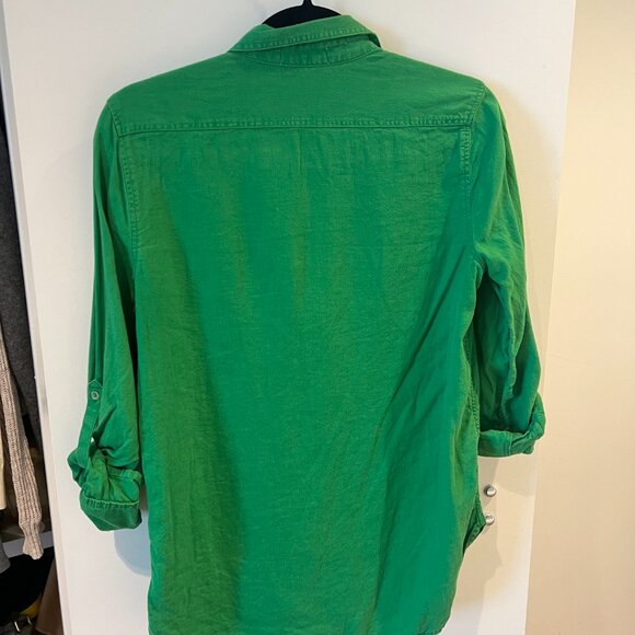 Green Button Down - Picture 3 of 3